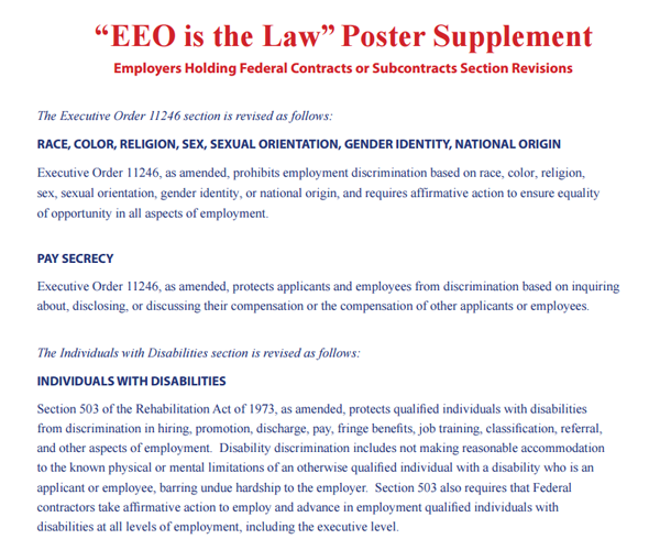 Equal Employment Opportunity is the Law Poster Supplement