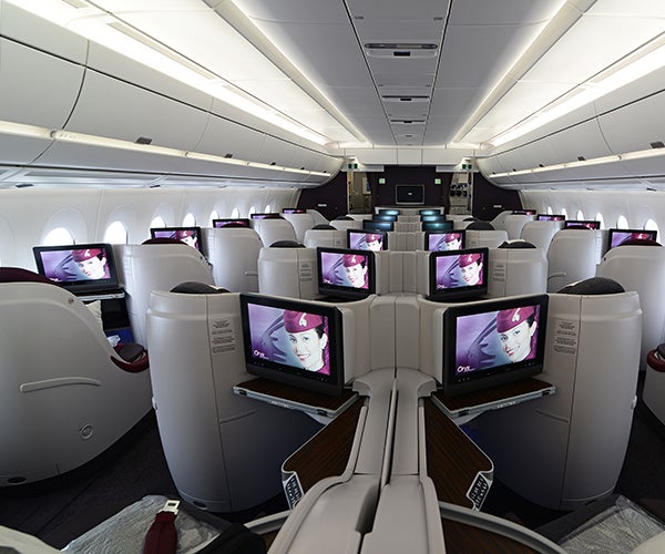 Image of the First Class cabin of an Airbus A350