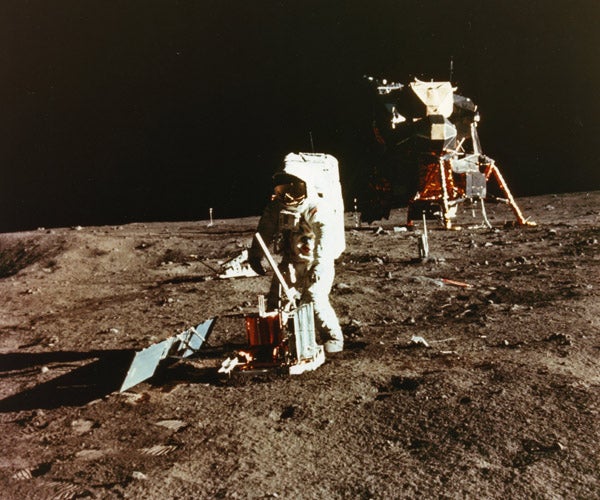 Astronauts landing on the moon
