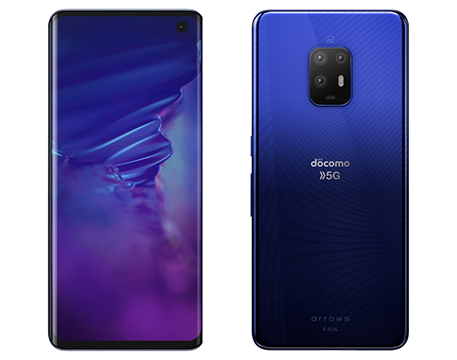 picture of arrows 5g phone, front and back 