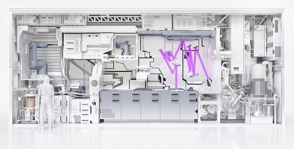 Gore’s ultraclean static round cables & assemblies in a lithography POB & illuminator.