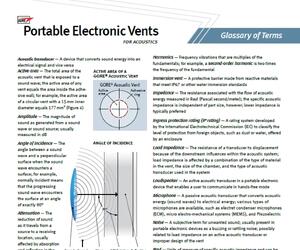 Acoustic Applications Glossary for Portable Electronic Vents screenshot